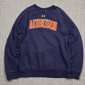Under Armour Auburn Tigers Sweatshirt Mens Medium Navy Blue Crewneck